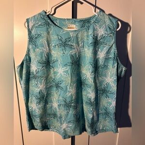 COLUMBIA Women's Floral Sleeveless Stretch Cotton Pullover Tank Top Size XXL